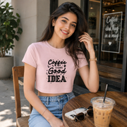 Aura Originals By Auranode Women’s Coffee Graphic Crop T-Shirt