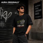 Aura Originals By Auranode Wings Of Fortune Oversized Streetwear T-Shirt For Men