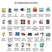 3D Premium Switch Stickers (298 Stickers) Pack of 2