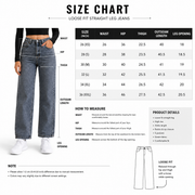 FITNICK Women’s Loose Fit Straight Leg High Waist Denim Jeans