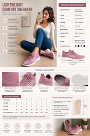 Fancy Women Mesh Sport Shoes – Lightweight Lace-Up Sneakers