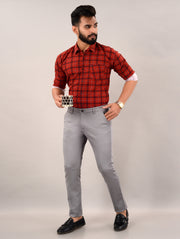 Men's Slim Fit Casual Trouser- Light Grey (SIZE- 30,32,34,36)